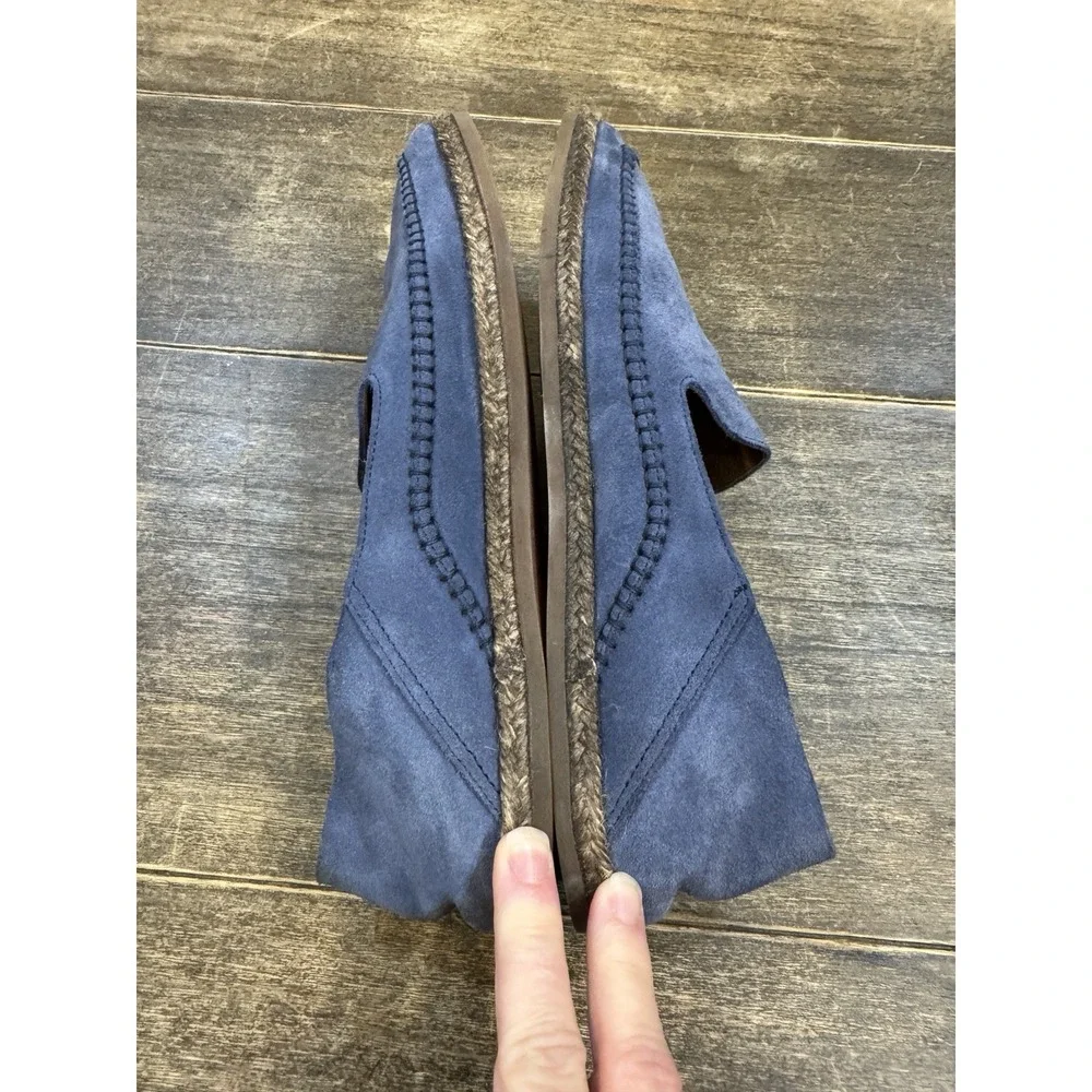 Aquatalia Men's Nick Suede Loafer MADE IN ITALY Steel Blue Slip On Size‎ 10